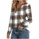 thumbnail image 4 of Ailaofu Womens Long Sleeve Tops Fall Button V Neck Graphic Shirts Dressy Casual Henley Tops Women Blouses, 4 of 5