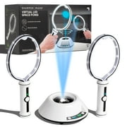 SHARPER IMAGE Virtual Space Ping Pong Game Set with Infrared Technology, Projected Light Beam Ball, IR Emitter Rackets, Integrated Sound Effects, Solo/Two Player Action, Great Gift For Children