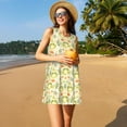 thumbnail image 3 of Easygdp Frogs And Botanical para Vestido Transpirable de Mujer, Vestido Suelto de Manga Corta con Pliegues y Bolsillos para el Verano, 3 of 7