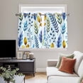thumbnail image 4 of Blue Yellow Leaves Kitchen Curtains Window Panels, Spring Botanical Leaf Farmhouse Watercolor Insulated Window Treatment Curtain, Grommet Curtains for Bedroom/Living Room/Bathroom, 2 Piece 52"Wx45"L, 4 of 8