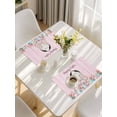 thumbnail image 5 of Easter Bunny Placemats Set of 8, Colorful Eggs Cute Rabbit Pink Country Wooden Placemats for Dining Table, Place Mats for Kitchen Tabletop, Waterproof Wipeable Dining Table Mats Set, 5 of 9