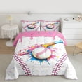 thumbnail image 2 of jejeloiu Baseball Game Gaming Twin Comforter Sets,Colorful Splashing Ink Bedding Set For Kids Reversible 2 Pieces, 2 of 8
