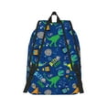thumbnail image 3 of Daiia Dinosaur In Space Vintage Canvas Backpack for Men and Women ,Hiking Backpack,Travel Laptop Bag for School,Large Capacity Backpack, 3 of 8