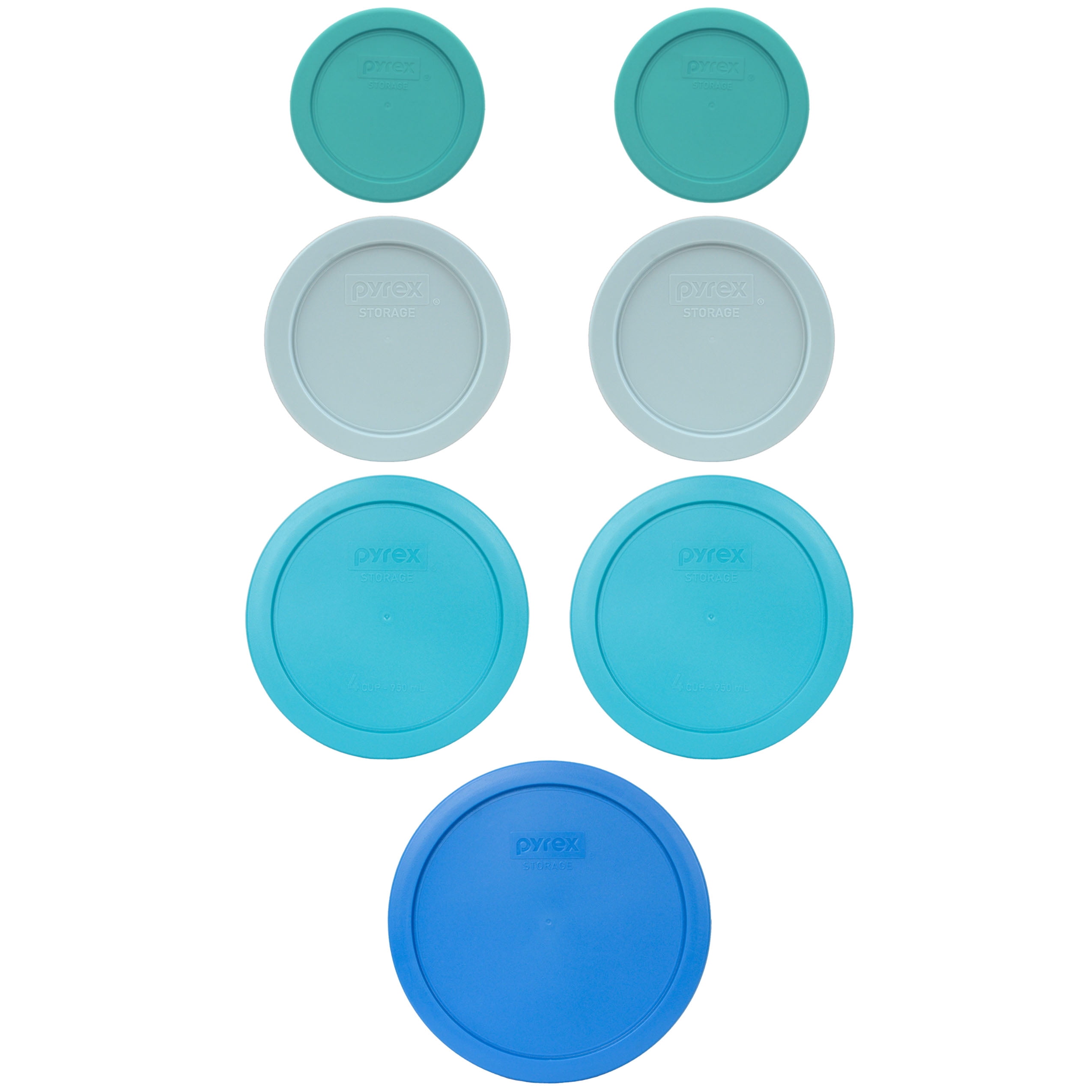 Buy Pyrex (2) 7202PC Turquoise, (2) 7200PC Muddy Aqua, (2) 7201PC