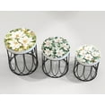 thumbnail image 2 of Spring Watercolor Magnolia Accent Table | Farmhouse Round End Table, 2 of 9