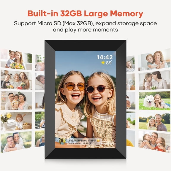 10.1 Inch WiFi Digital Picture Frame with 32GB Memory, IPS Touch Screen Photo Frame