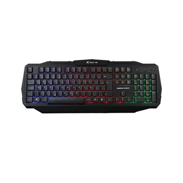 Xtrike Me KB-302 - Clavier de Jeu Filaire, avec Rétroéclairage de Couleur Mixte, 104 Touches, Noir
