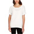 thumbnail image 2 of Camiseta con adornos de terciopelo Lucky Brand para mujer color blanco roto grande, 2 of 2