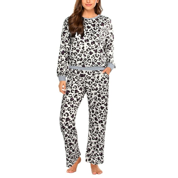 Tilpasning Pensioneret skelet Women's Plus Size Pajamas Set Long Sleeve Sleepwear Soft PJ Set Nightwear  Lounge Sets with Pockets Pjs - Walmart.com