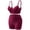 Wine, variant on Women's Workout Sets 2 Piece Yoga Outfits High Waisted Biker Shorts and Sports Bra Gym Set Yellow