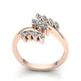 thumbnail image 3 of Real 1.5ct Round Cut Diamond Ladies Bridal Fancy Leaf Anniversary Wedding Band Solid 10K Rose, White or Yellow Gold GH I1-I2, 3 of 3