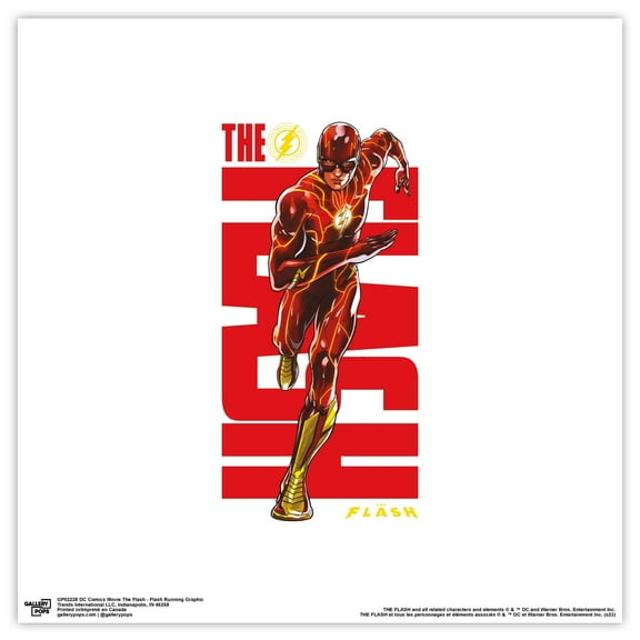 Gallery Pops DC Comics Movie The Flash - Flash Running Graphic Wall Art, Unframed Version, 12" x 12"