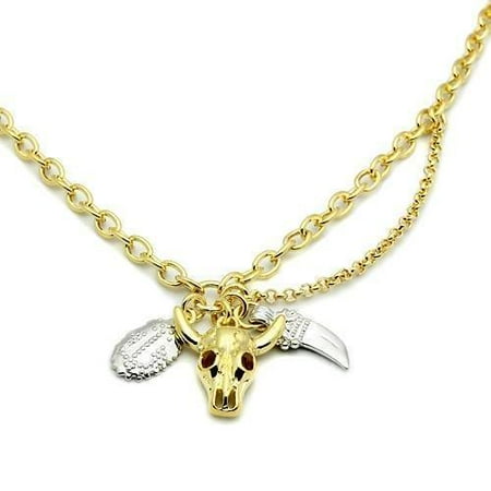 

Beautops LO2627 - Gold+Rhodium Brass Chain Pendant with No Stone - 20