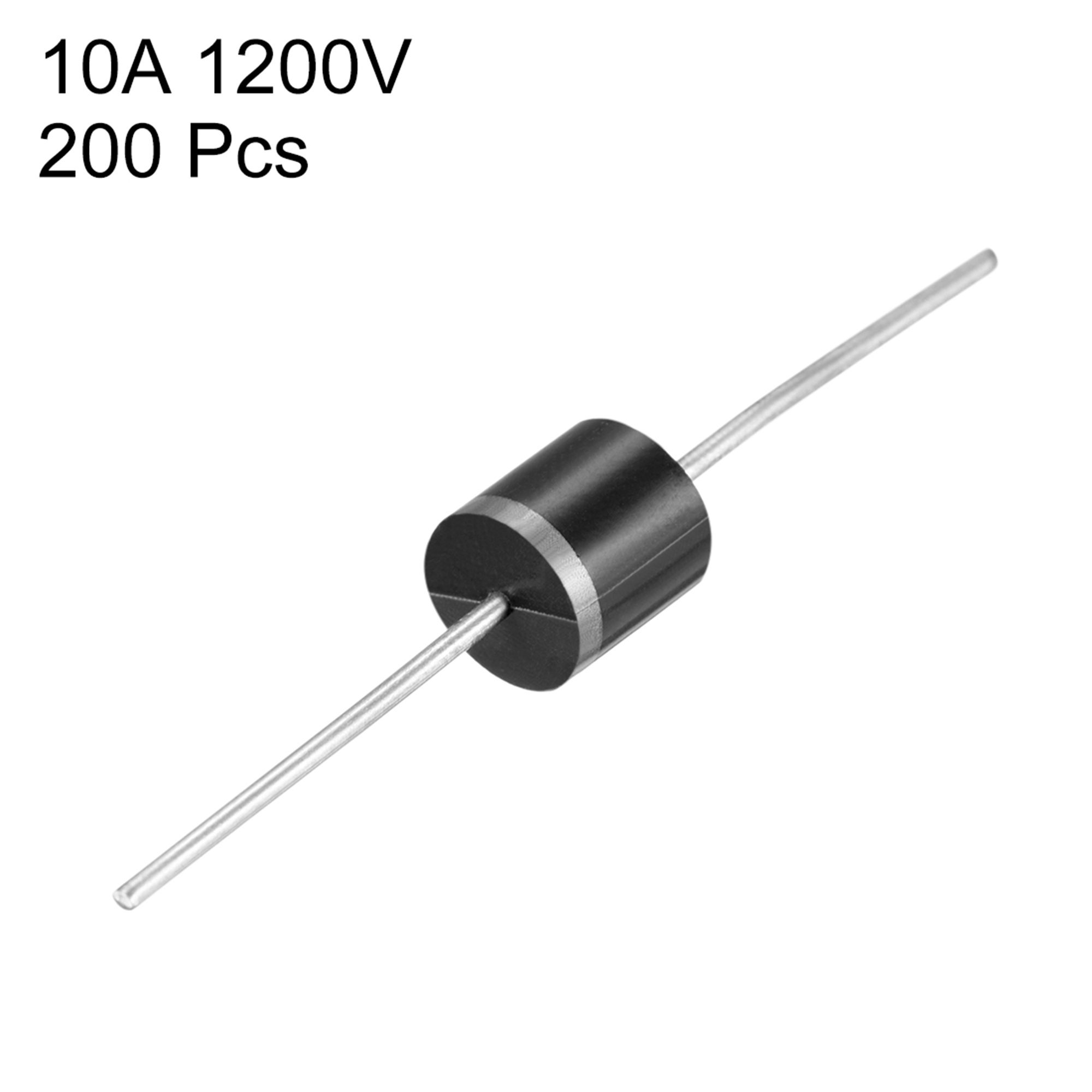Uxcell 10A10 Electronic Silicon Diodes 10A 1000V shaft 2.28'' Total Length 200 Pack Black Plastic