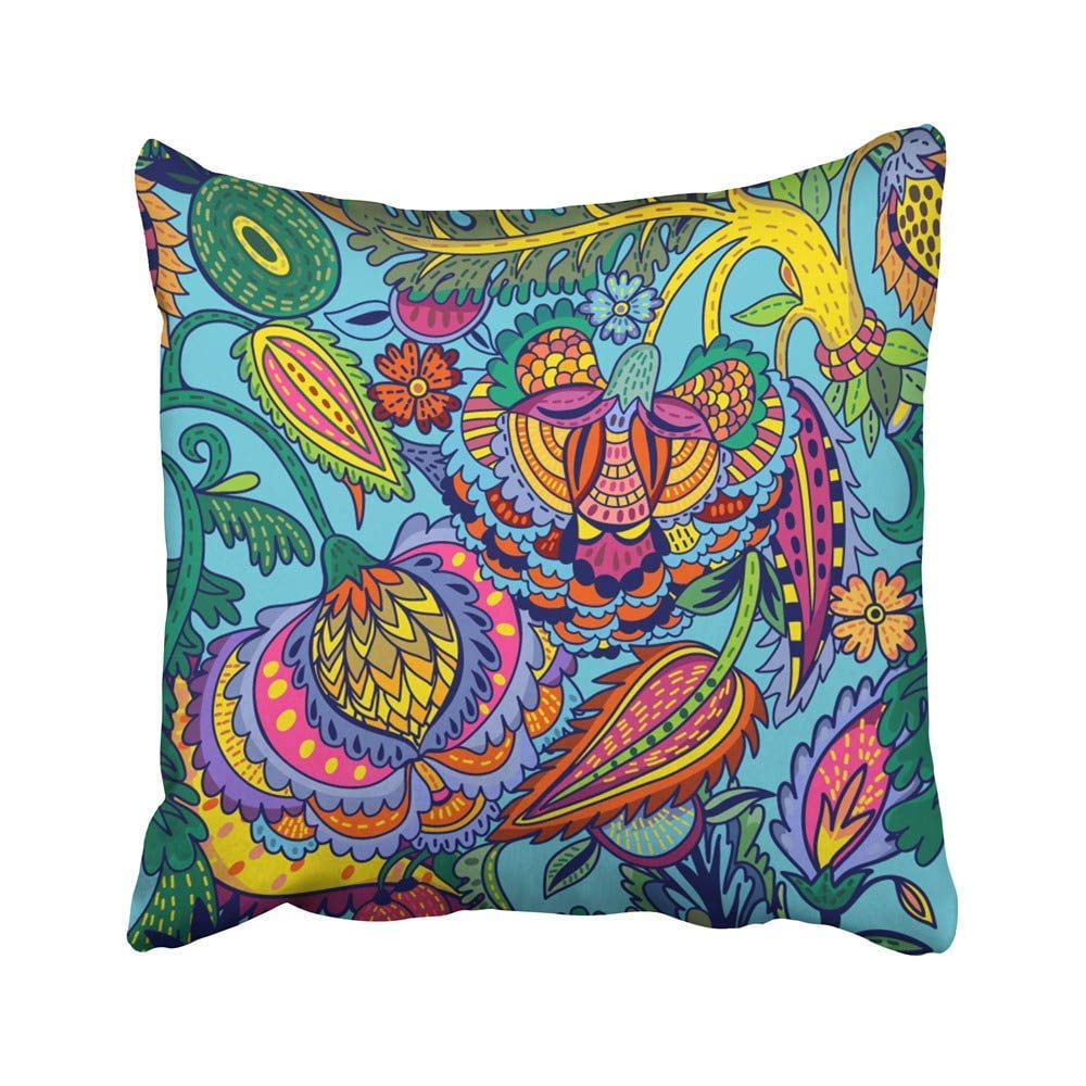 HGOD DESIGNS Mexican Design Colorful Pigeons Pheasant Pillow Case 18 X 18 Cotton Linen HGOD DESIGNS Mexican Design Colorful Pigeons Pheasant Pillow Case 18 X 18 Cotton Linen