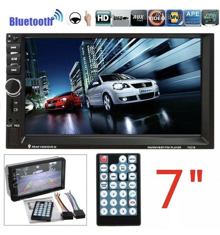 Rear Camera 7" 1080P Touch Screen 2DIN Car Stereo MP5 Player SD Bluetooth Radio 