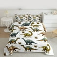 thumbnail image 2 of Homewish Wild Dinsaur Full Size Comforter Sets,Safari Dino Bedding Comforter Set,Green White Bedding Sets For Boys Kids,Super Cozy Room Decor Reversible,3-Piece, 2 of 8
