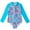 Blue, variant on KYAIGUO Kids Girls Swimwear Gradient Long Sleeve Swimsuit Zipper Uv 50+ Long Sleeve One Piece Swimwear Sized 4-12T