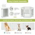 thumbnail image 4 of Pefilos 144" Folding Pet Gate with 4pcs Support, Wood 6-Panel Dog Gate for Stairs, Freestanding Pet Playpen Puppy Safety Fence, White, 4 of 8