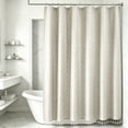 thumbnail image 2 of LVRLVR 1Pc Diamond Jacquard Shower Curtain Set, Heavyweight Polyester, Tassel & Hookless 2 Styles, Bathroom Curtain with Liner or Hooks, 2 of 8