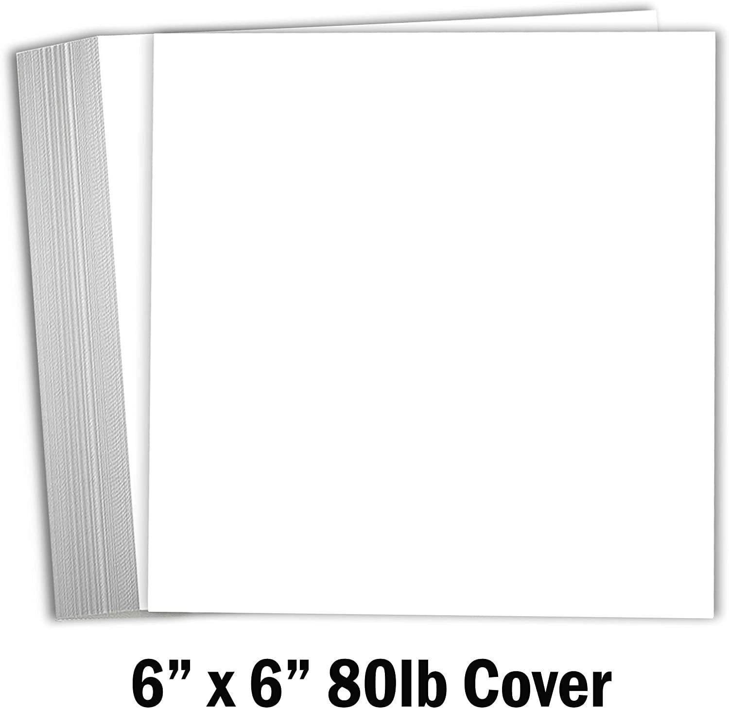 6x6 White Scrapbook Cardstock Paper 80lb Cover Card Stock 100 Pack
