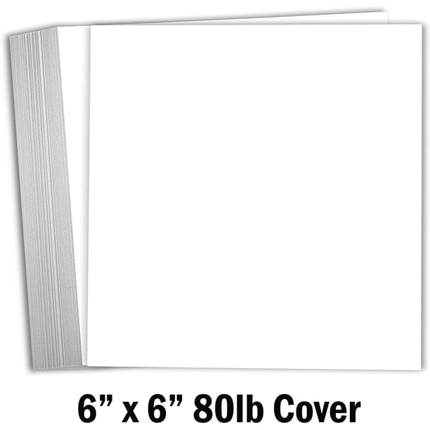 6x6 White Scrapbook Cardstock Paper 80lb Cover Card Stock 100 Pack