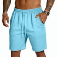 thumbnail image 3 of Havenx Mesh Performance Gym Athletic Shorts for Men Drawstring Elastic Waist Short with Pockets Fast Dry Mesh Short Pants Athletic Running Training Summer Beach Sportswear,Sky Blue L, 3 of 4