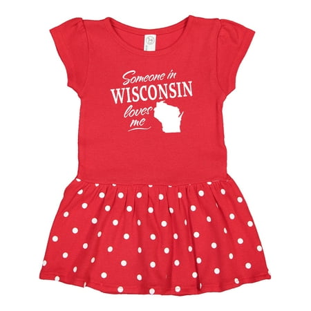 

Inktastic Someone in Wisconsin Loves Me Gift Baby Girl Dress