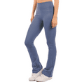 thumbnail image 3 of Flare Yoga Leggings with Pockets 28" High Waist Super Soft Stretchy Workout Yoga Pants Steel Blue 3X, 3 of 4