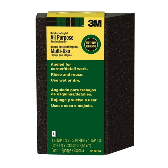 3Maa7#3M CP041 S &Ing Sponge, single Angle, 4.875 x 2.875 x 1", Medium Grit, 1/ Pack, 24per Case,