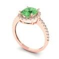 thumbnail image 2 of Solitaire with Accents Engagement Ring for Women - 2.27ct Simulated Green Diamond in 18K Rose Gold Promise Ring, 2 of 6