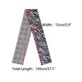 thumbnail image 3 of INSPIRE CHIC Women Fashion Printed Skinny Long Scarves, Retro Satin Silky Neckerchief Ribbon Headband Headscarf 57.1x5.9" Black Zebra, 3 of 6
