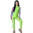 thumbnail image 5 of Cowsor 0-13 Years Girls Hawaiian Floral Print Two Piece Swimsuit Set Hooded Long Sleeve Top Swim Trunks Quick Dry Modest Swimwear for Beach Pool Activities, 5 of 6