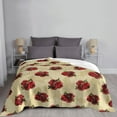 thumbnail image 6 of XMXT Throw Blanket, Red Pomegranate Background Machine Washable Blankets for Sofa, 80 x 60 inches, 6 of 9