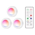 thumbnail image 4 of Yeacher LEDs Puck Light Cabinet Lighting with Remote 16RGB Closet Light 10 Dimmer Timer Function Wirelessly Battery Operated Night Lamp for Kitchens Bathrooms Wardrobe Party, 4 of 8