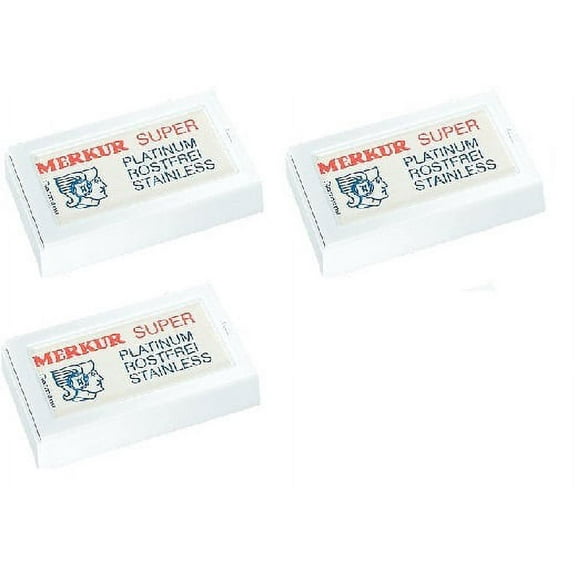 Merkur Double Edge Safety Razor Blades, 10 ct. (Pack of 3)   Facial Hair Remover Spring