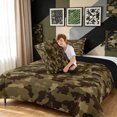 thumbnail image 4 of Manfei Minimalism Duck Camo Queen Comforter Set, Vintage Rustic Camouflage Comforter Sets Queen, Green Brown, Black Reversible, 3-Piece, 1 Comforter and 2 Pillowcases, 4 of 7