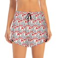 thumbnail image 3 of Uemuo Forest Mushrooms Pattern Women's Athletic Shorts High Waisted Running Shorts with Liner Pockets Gym Elastic Workout Shorts-XX-Large, 3 of 9