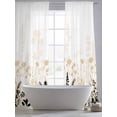 thumbnail image 5 of Sheer Curtains 84 inches Long 2 Panels Set Rustic Field Light Filtering Sheer Drapes Rod Pocket Window Curtains for Living Room/Bedroom, Silhouette Flower Herb Cream Black, 5 of 8