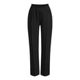 thumbnail image 4 of Women's Loose Casual Pants Comfortable Home Pants Solid Colour Casual Wide Leg Sweatpants Capri Pants, 4 of 4