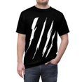 thumbnail image 5 of Effete Feline Claw Marks Scratch Unisex Cut & Sew Tee (AOP), 5 of 7