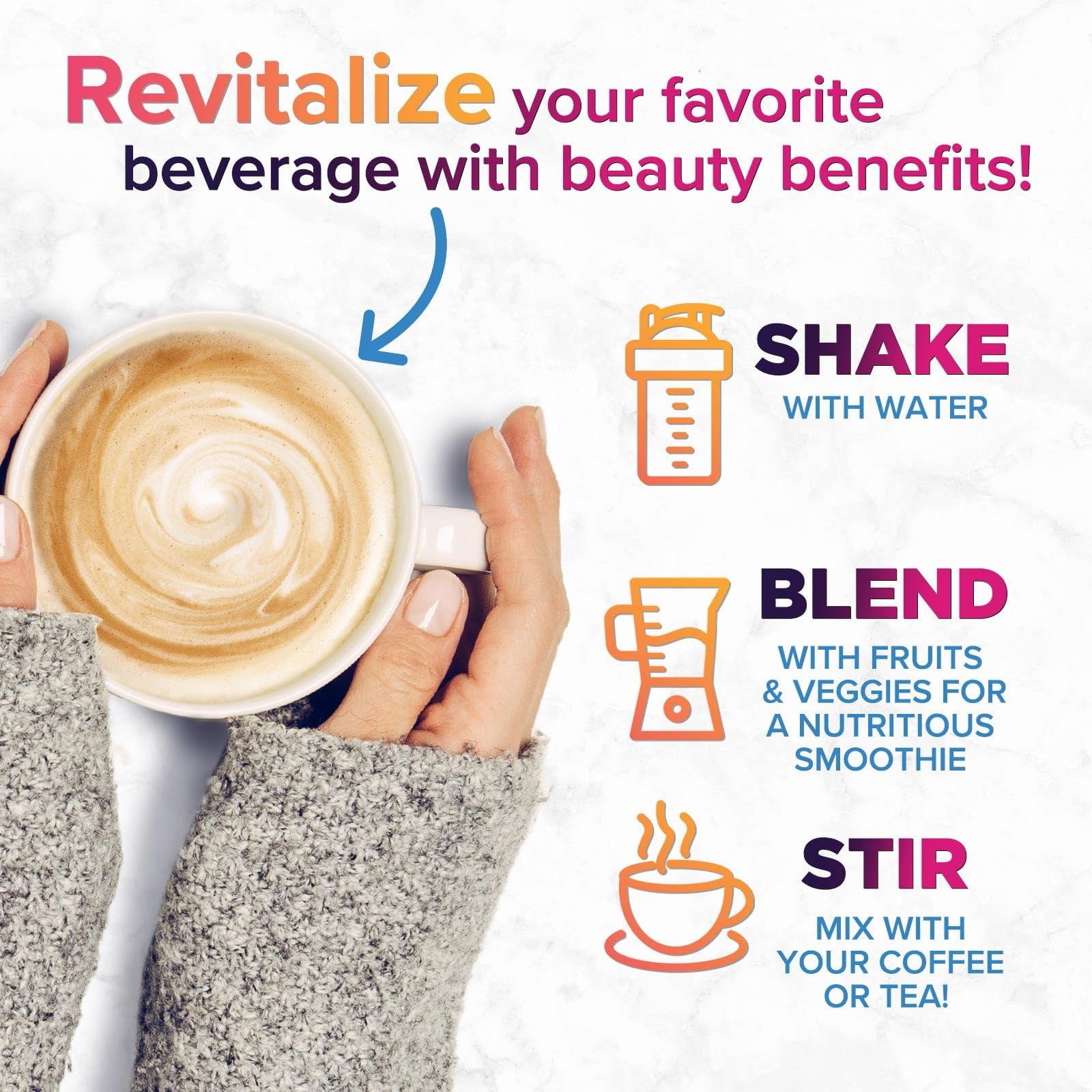 Collagen Peptides Powder - Hydrolyzed Type 1 & 3 Collagen Peptides 20g per Serving with Hyaluronic Acid & Biotin - Vital Nail, Skin & Joint Support - No Sugar, Unflavored, Bottled in USA, 28 Servings