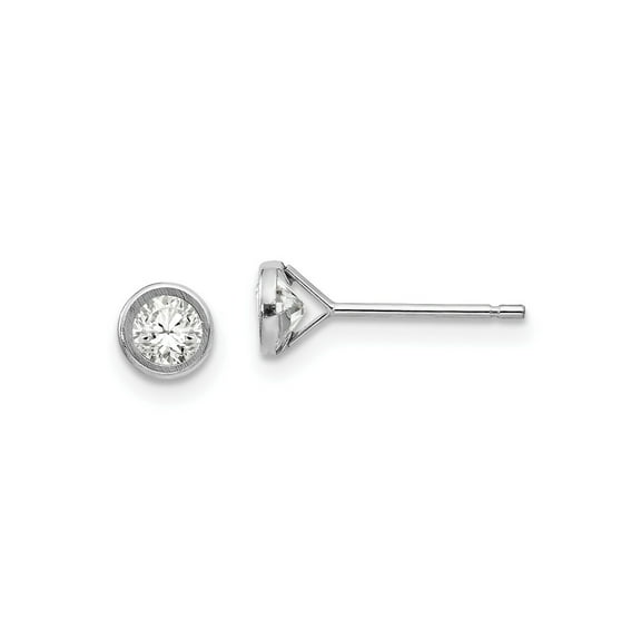 FJC Finejewelers 14 kt White Gold Stud Madi K Bezel Set CZ Post Earrings 4 mm