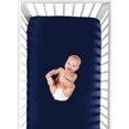 thumbnail image 4 of Sweet Jojo Designs Baseball Patch Solid Navy Blue Fitted Crib Sheet, 4 of 6