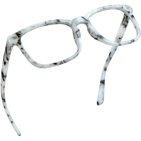 LifeArt Blue Light Blocking Glasses with Spring Hinge, Anti Eyestrain, Computer Reading Glasses, Gaming Glasses, TV Glasses for Women Men, Anti Glare (Marble,+2.25 Magnification)
