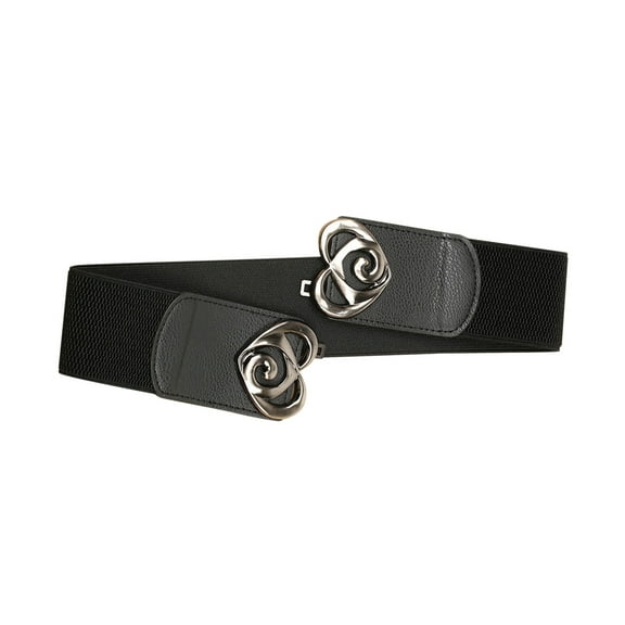 Prolriy Belts for Women Ladies Fashion Atmosphere Wide Belt Decorative Elastic Girdle Versatile Waist Belt Womens Belt Grey