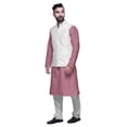 thumbnail image 2 of Atasi Mens Kurta Pajama Jacket Indian Mandarin Collar Printed Ethnic Wear Set, 2 of 5