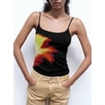 thumbnail image 5 of Yunliwuli Women Crop Camisole Casual Summer Floral Print Spaghetti Strap Tank Tops Sleeveless T-Shirt for Club Streetwear, 5 of 10