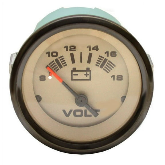 Teleflex Boat Volt Gauge 780649PDFB | 2 Inch Pewter / Beige