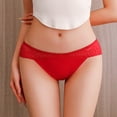 thumbnail image 7 of felwors Sexy Seamless Underwear for Women Lace Cheeky Bikini Panties Breathable Low Rise Briefs (Red, L), 7 of 7